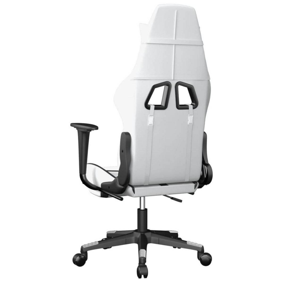 VIDAXL Chaise de jeu avec repose-pied Blanc et noir Similicuir