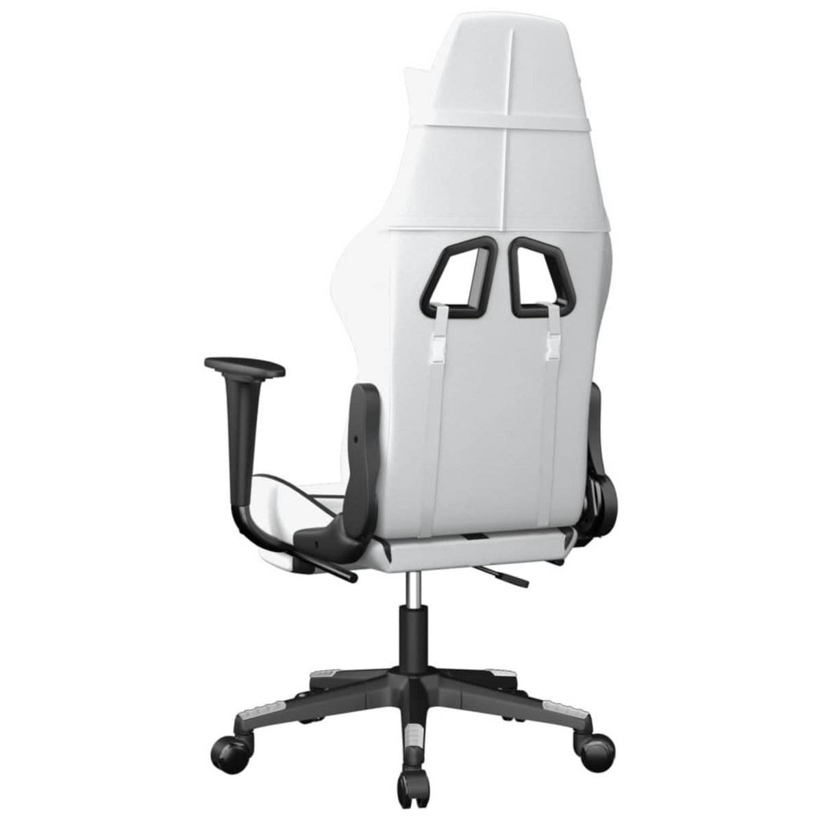 VIDAXL Chaise de jeu avec repose-pied Blanc et noir Similicuir