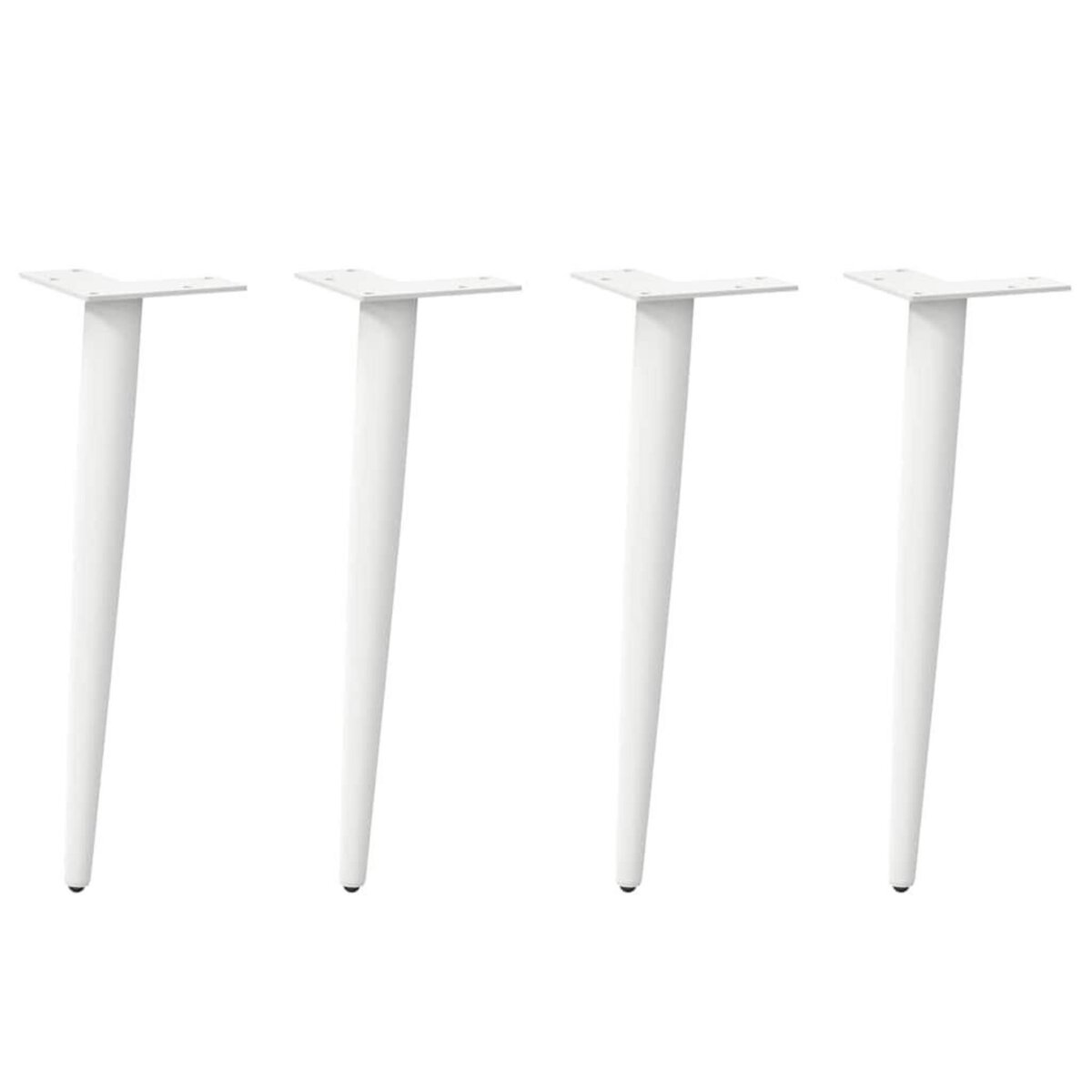 VIDAXL Pieds de table basse forme conique 4 pcs blanc 30-31 cm acier