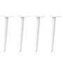 Voir la diapositive 1 : VIDAXL Pieds de table basse forme conique 4 pcs blanc 30-31 cm acier