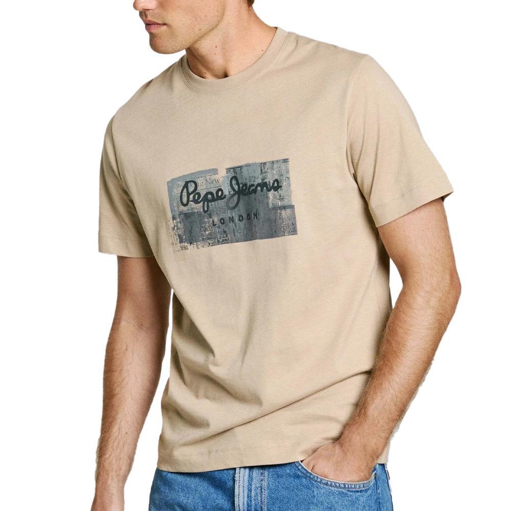 Voir la diapositive 1 : Pepe Jeans T-shirt Marron Clair Homme Pepe jeans Connor