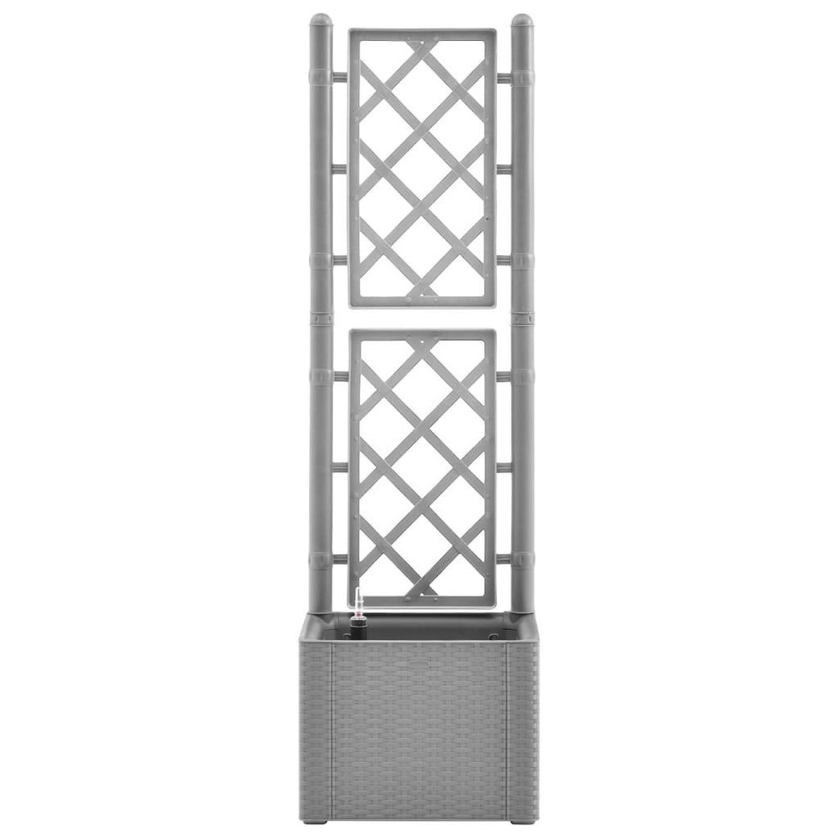 VIDAXL Lit sureleve de jardin et treillis et systeme d'arrosage Gris