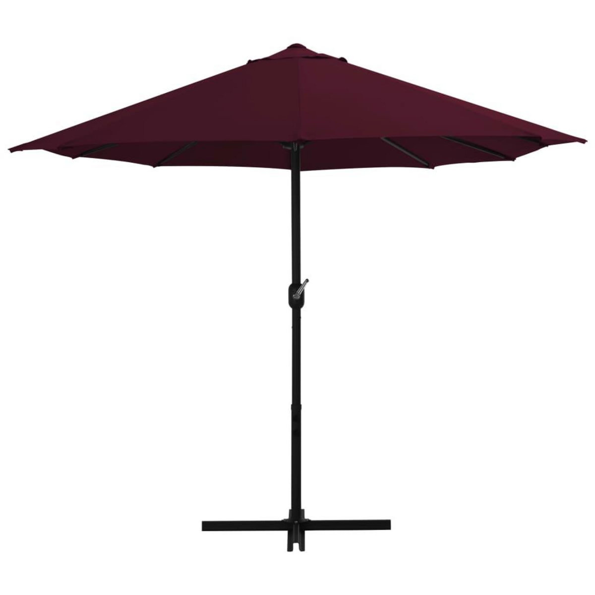 VIDAXL Parasol d'exterieur avec mat en aluminium rouge bordeaux