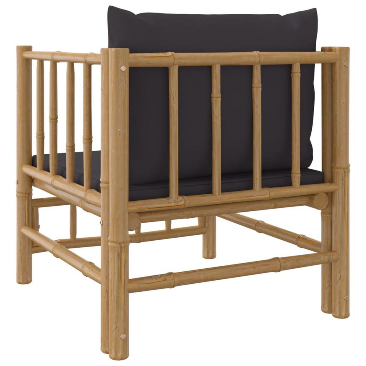 VIDAXL Canape de jardin avec coussins gris fonce bambou