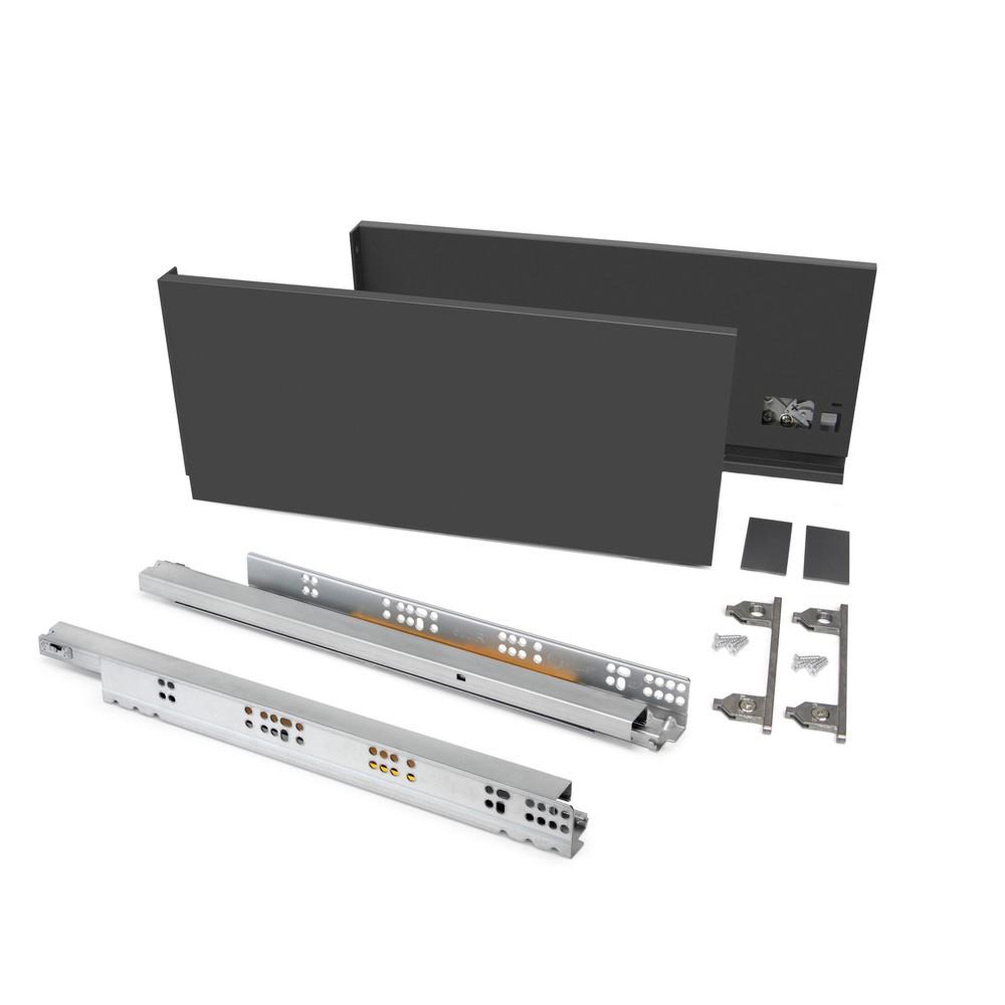 EMUCA SRL Kit de panier et cadre coulissant - fermeture souple pour armoire- module 900mm- Gris pierre