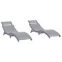 Voir la diapositive 2 : VIDAXL Chaises longues lot de 2 gris 184x55x64 cm bois massif acacia