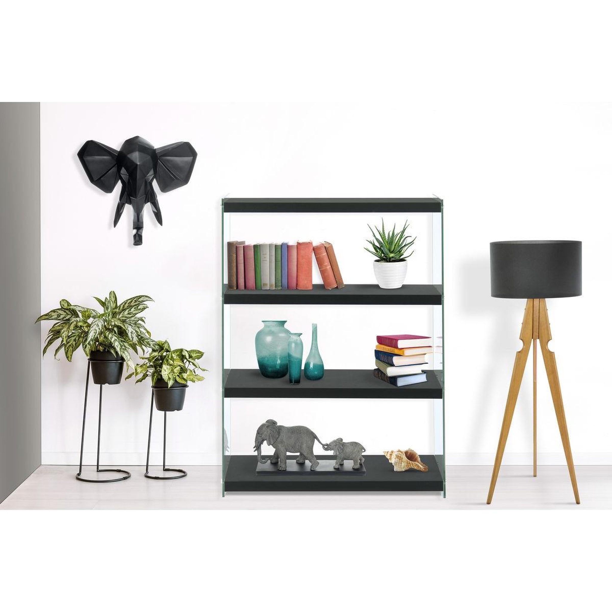 Voir la diapositive 2 : Paris Prix Étagère 4 niveaux  elementary  113cm noir