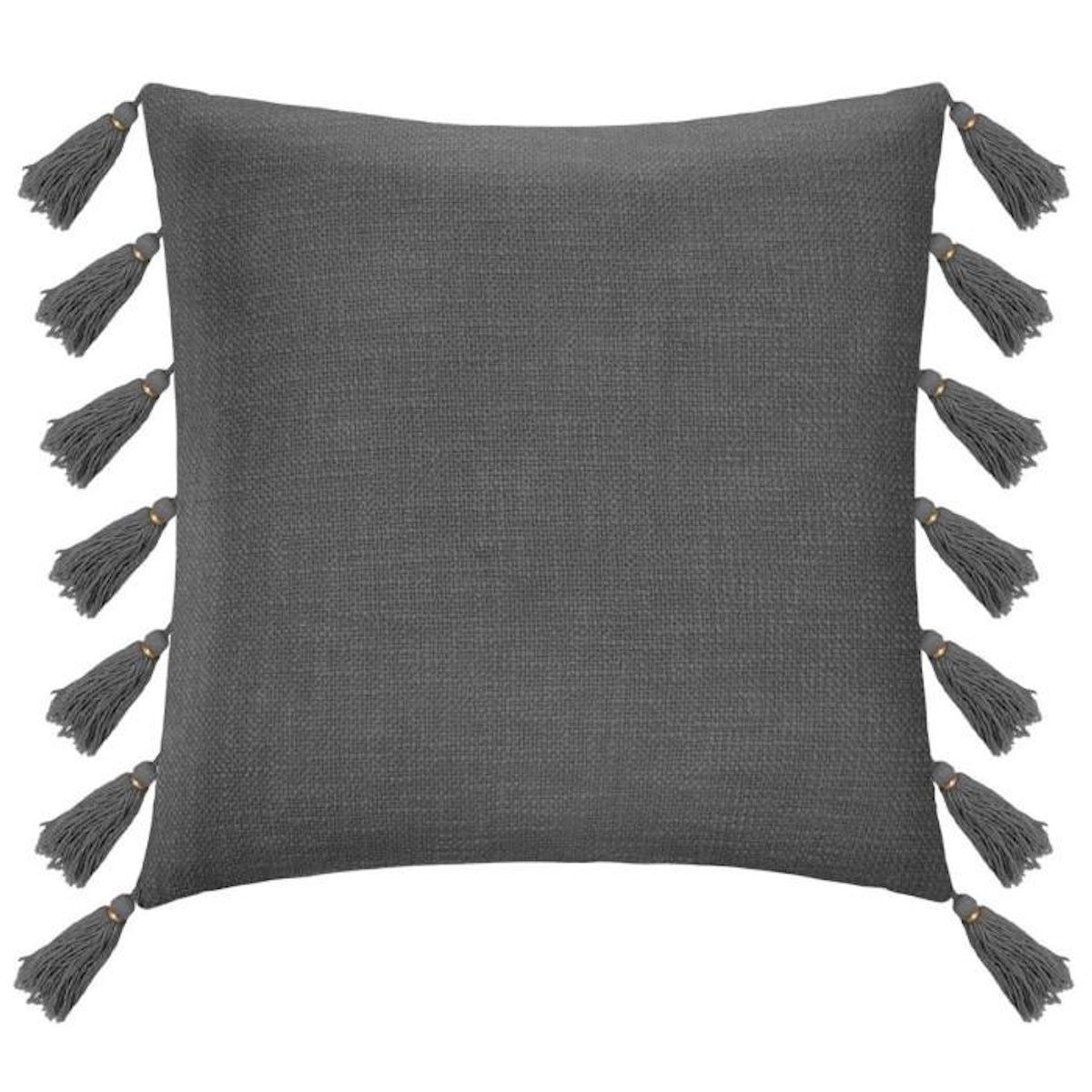 ATMOSPHERA Coussin Déco à Pompons  Gypsy  50x50cm Gris