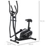Voir la diapositive 3 : HOMCOM Vélo elliptique vertical vélo d'appartement 2 en 1 écran LCD multifonction hauteur & résistance réglable acier noir