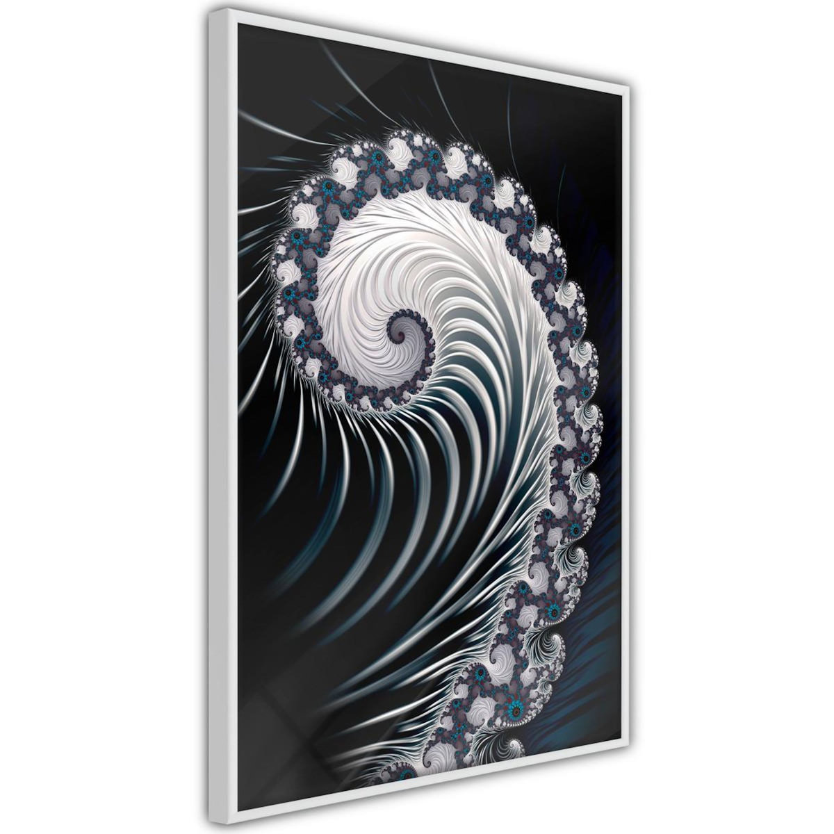Paris Prix Affiche Murale Encadrée  Fractal Spiral Negative