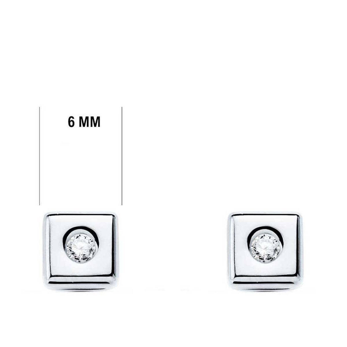 L'ATELIER D'AZUR Boucles d'Oreilles Solitaires Diamants de Synthèse 0.10 Carats - Or 18 Carats 750 Blanc