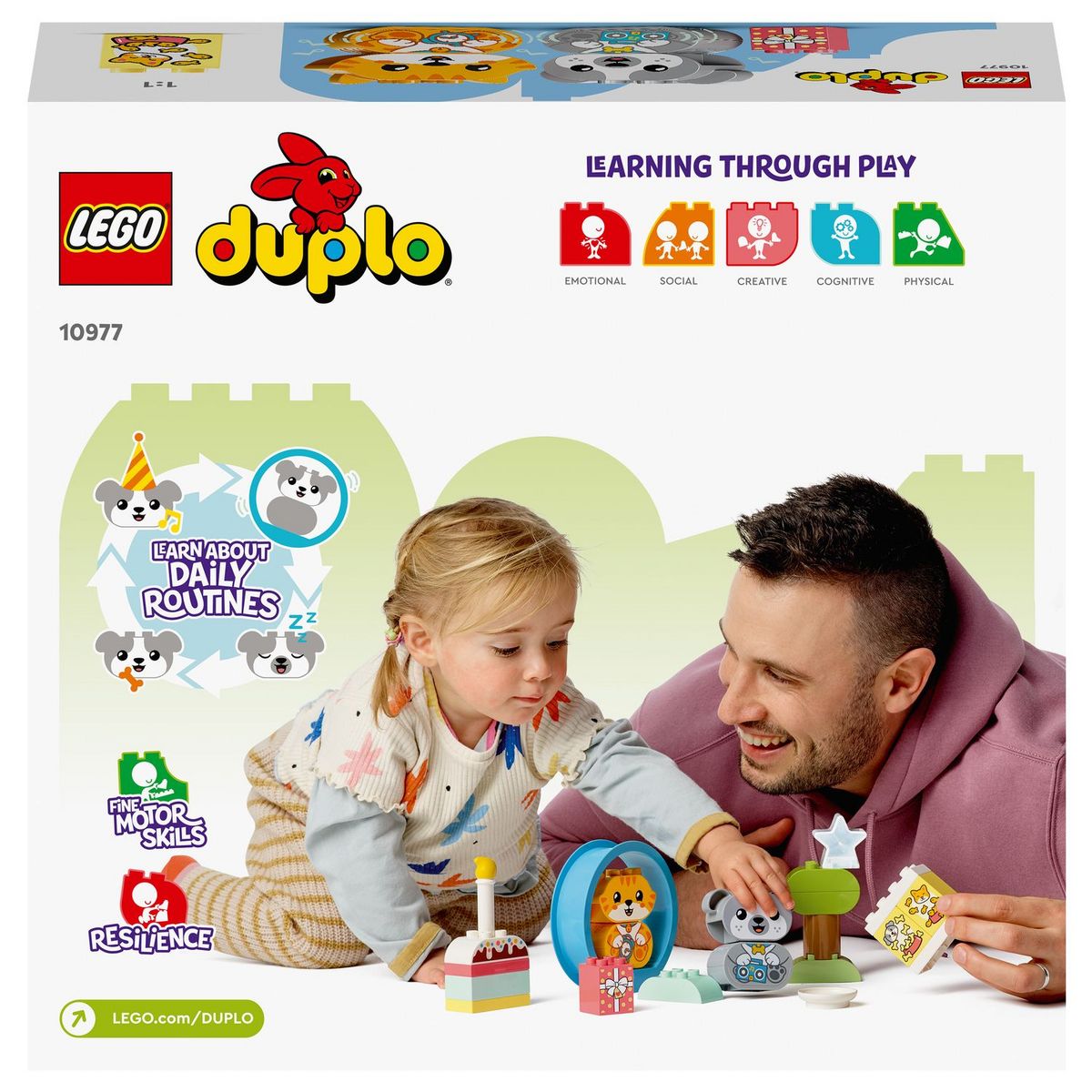 LEGO DUPLO 10977 Mes Premiers Chiot et Chaton avec Effets Sonores, Jouet d'Éveil Enfant