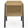 Voir la diapositive 3 : ID MARKET Lot de 2 tables de chevets DALAT 1 niche bois et pieds métal noir design industriel