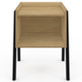 Voir la diapositive 3 : ID MARKET Lot de 2 tables de chevets DALAT 1 niche bois et pieds métal noir design industriel