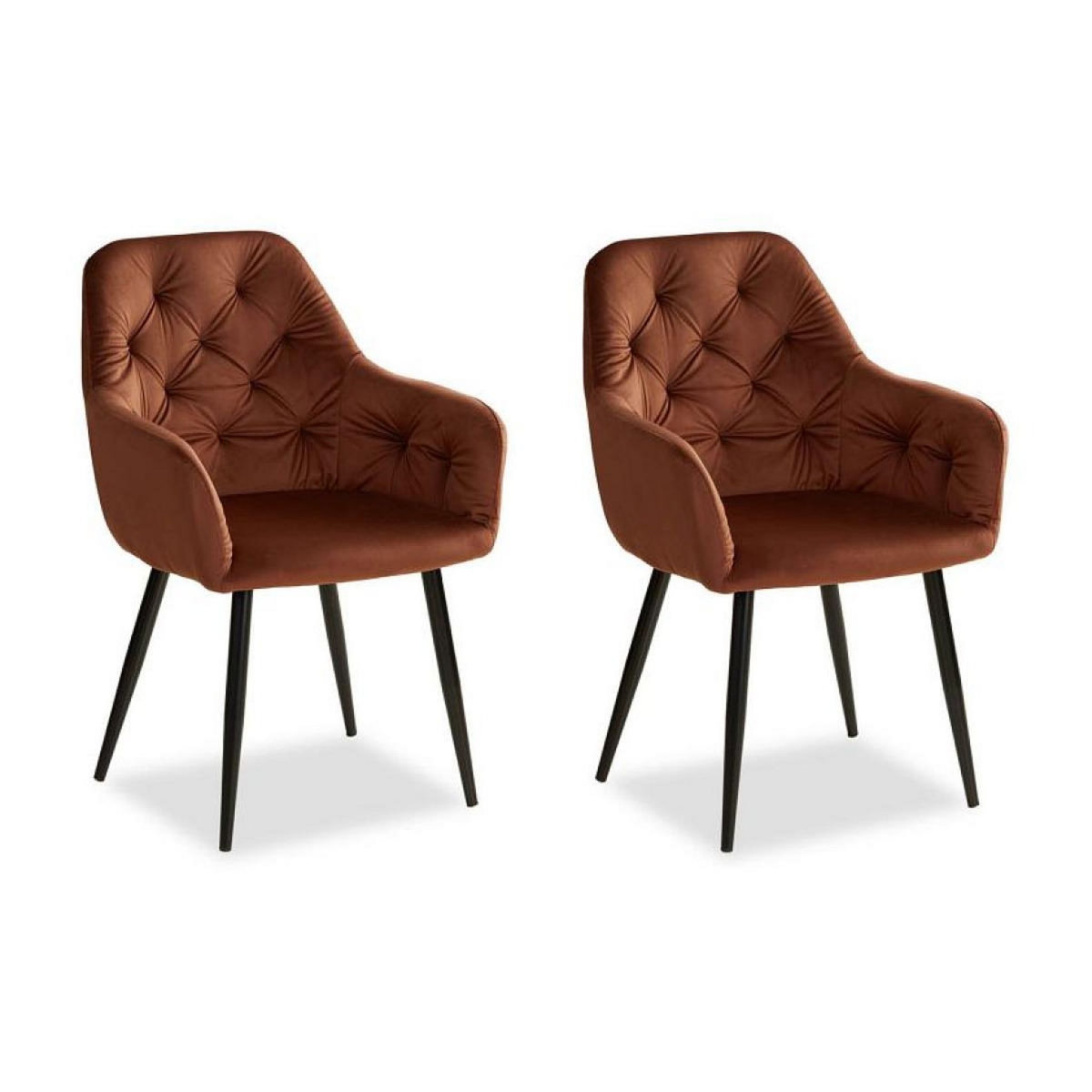 HomeStyle4U Chaise de salle à manger lot 2 chaises Egg marron