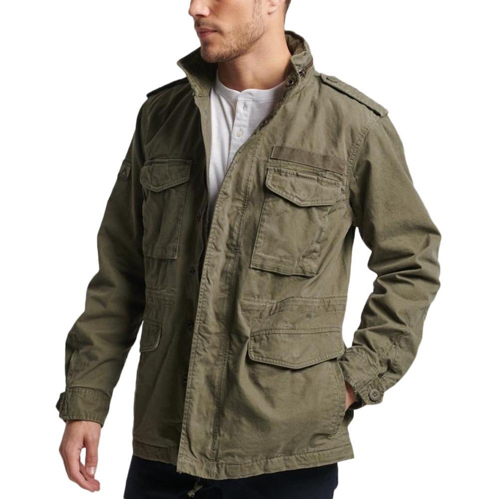SUPERDRY Veste  Homme  uperdry Military M65 Jacket. Coloris disponibles : Vert
