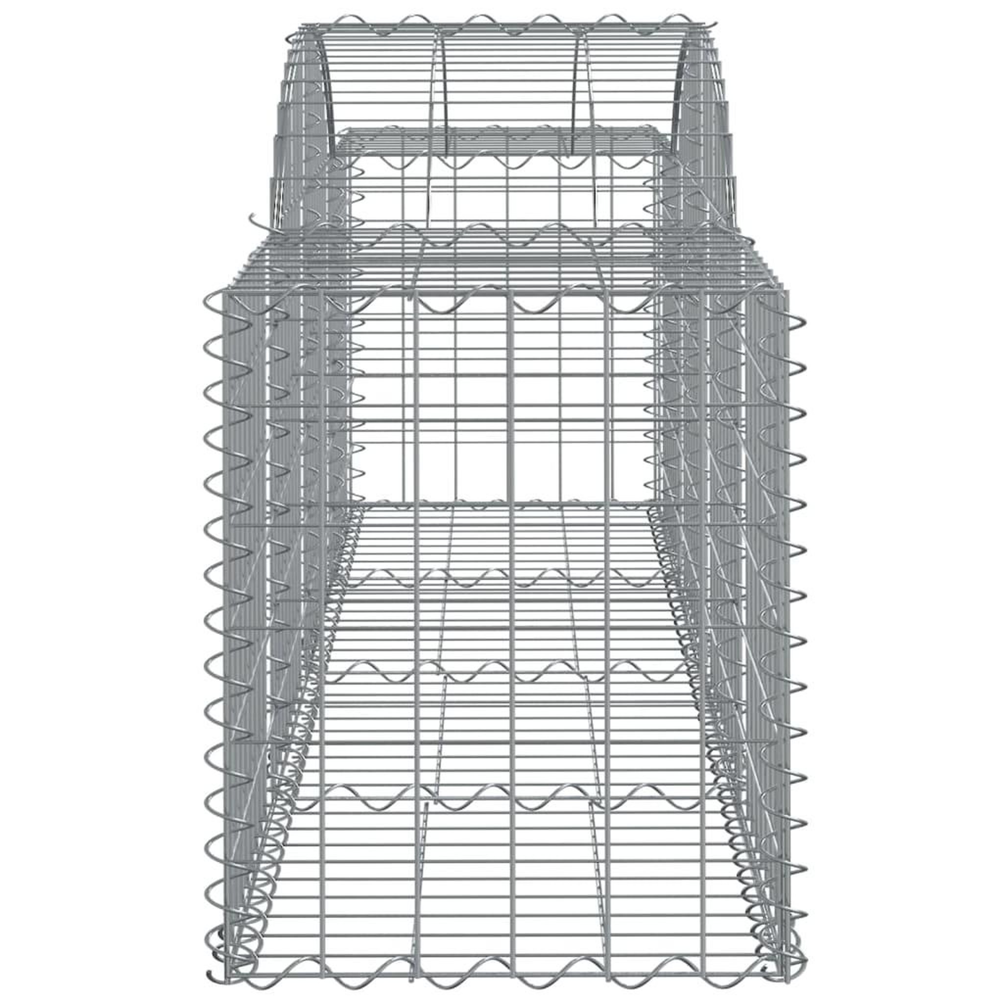 Voir la diapositive 5 : VIDAXL Paniers a gabions arques 2 pcs 200x50x60/80 cm Fer galvanise