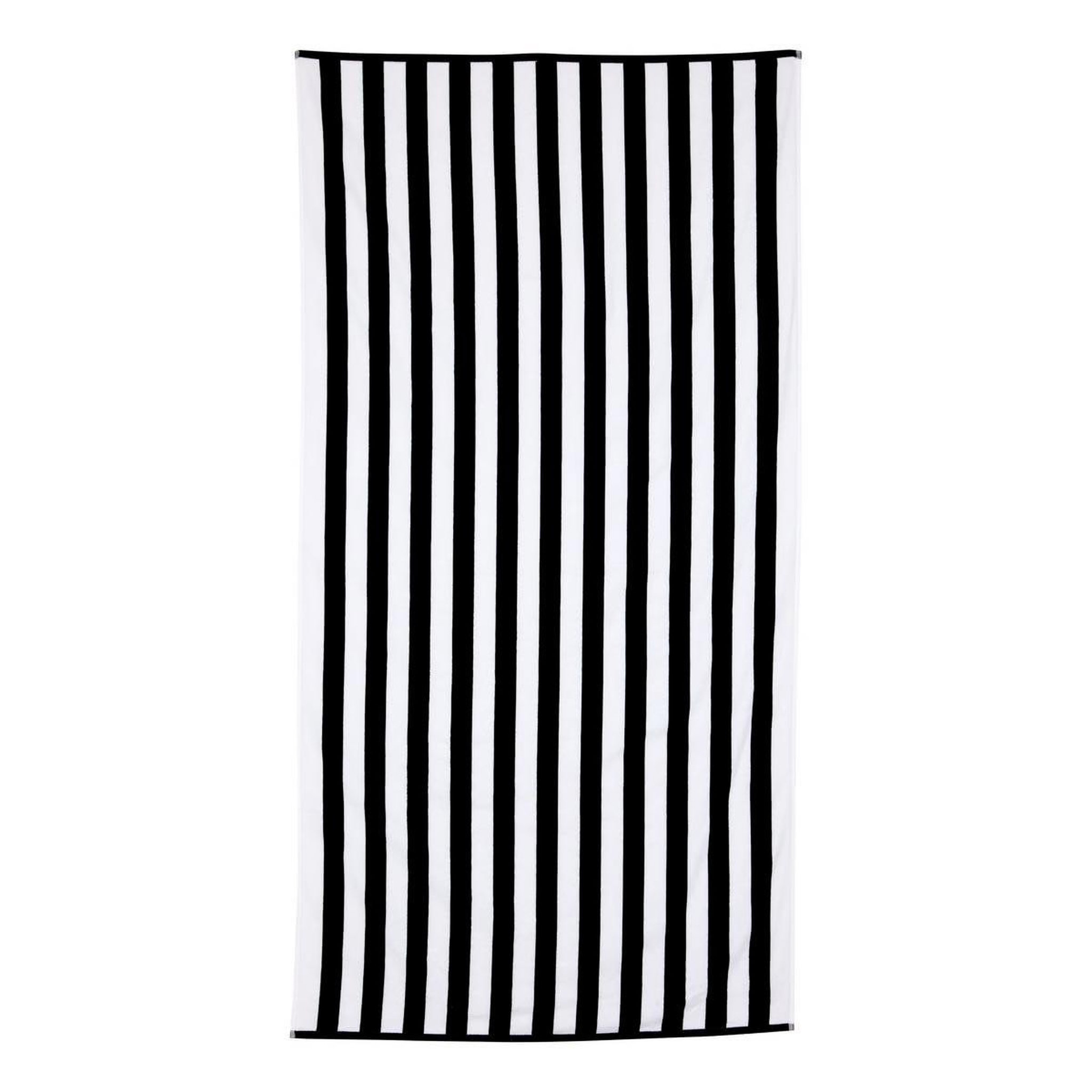 Voir la diapositive 2 : ATMOSPHERA Drap de bain à rayures  the palm resort  90x180cm noir et blanc