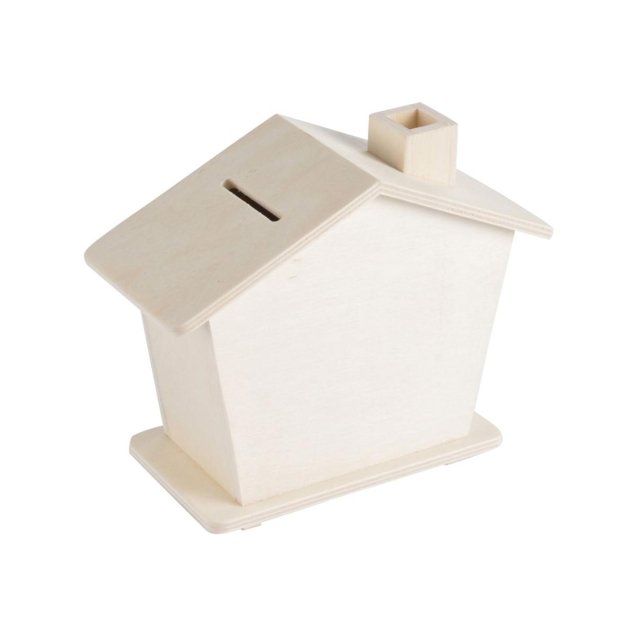 Voir la diapositive 1 : HOMEA Tirelire à Peindre  Maisonnette  14cm Naturel