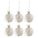 Paris Prix Lot de 6 Boules de Noël  Couronne  8cm Blanc