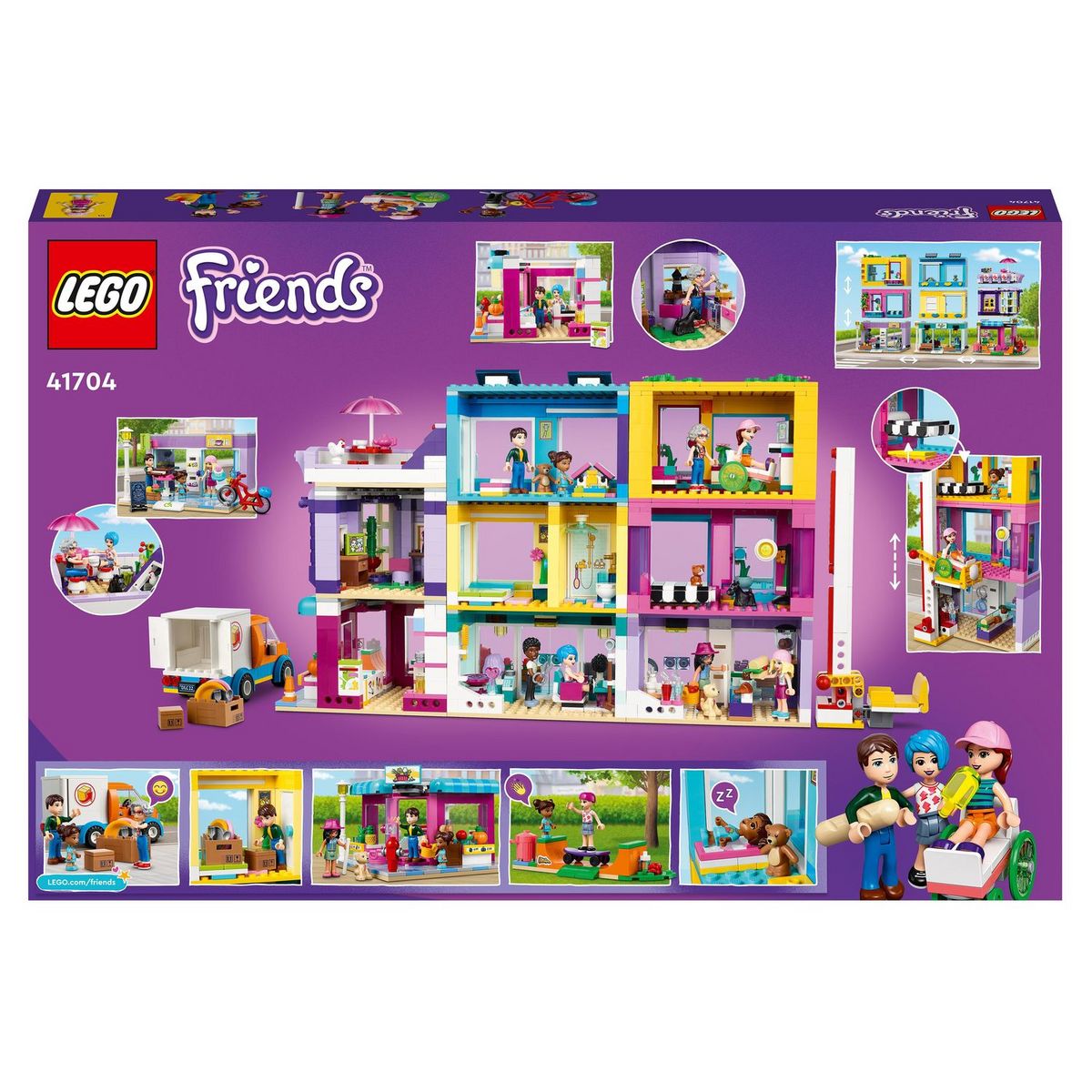 LEGO Friends 41704 - L&rsquo;Immeuble de La Grand-Rue, Maison de Poupée Heartlake City avec Café