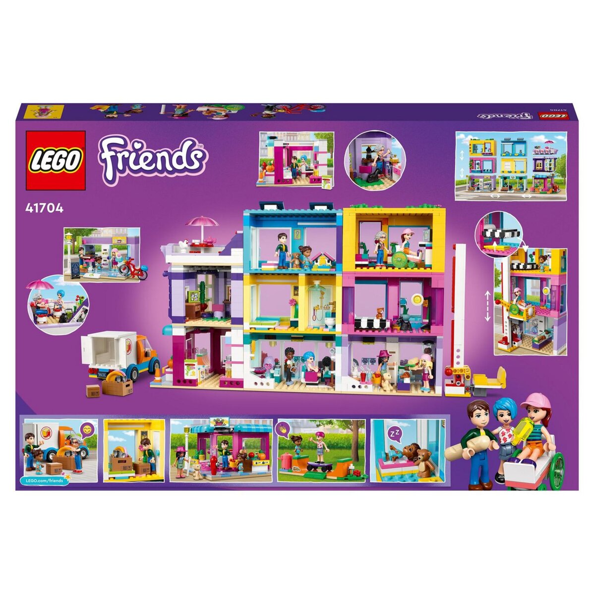 LEGO Friends 41704 - L&rsquo;Immeuble de La Grand-Rue, Maison de Poupée Heartlake City avec Café