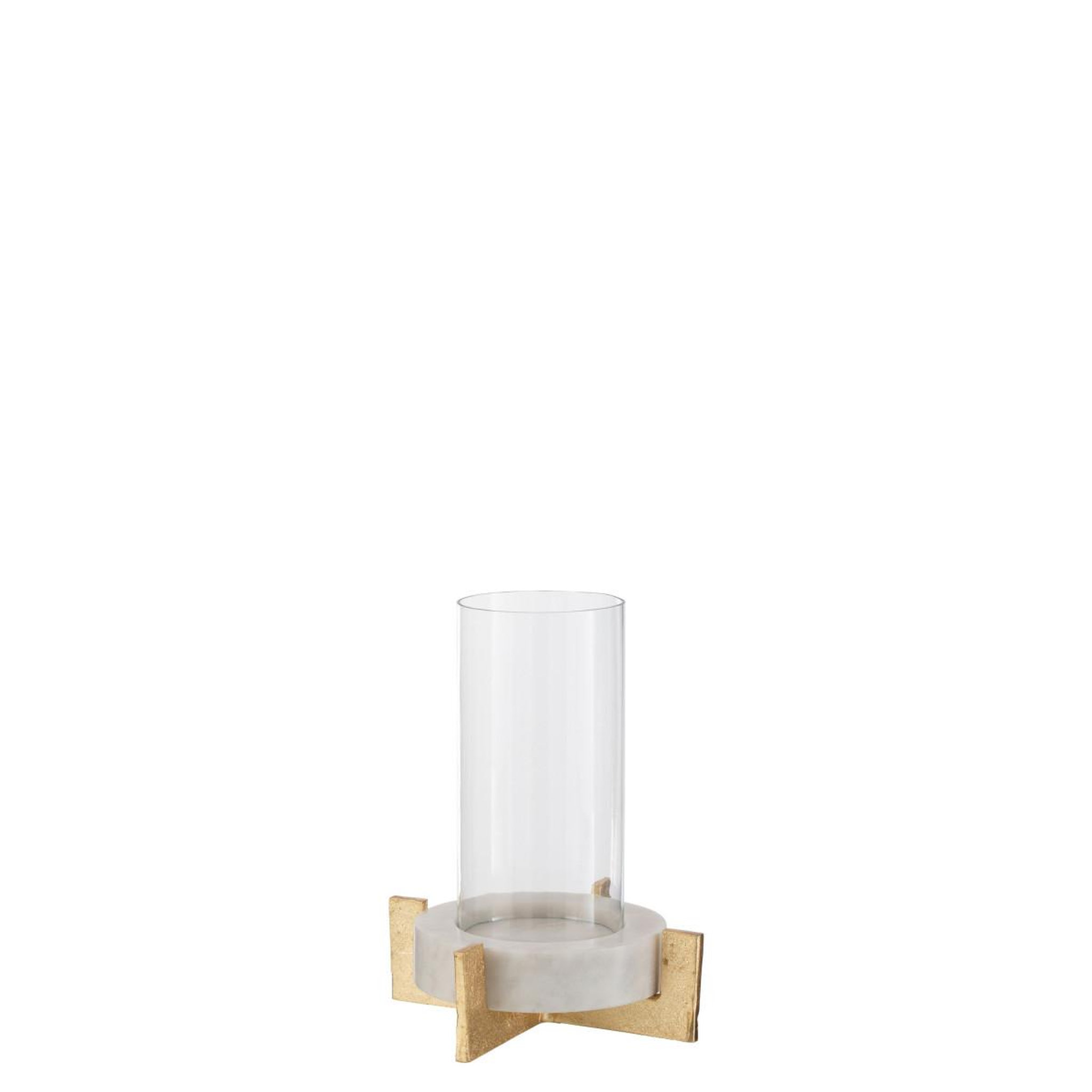 Voir la diapositive 2 : J-LINE Photophore Design  Base Marbre  31cm Gris