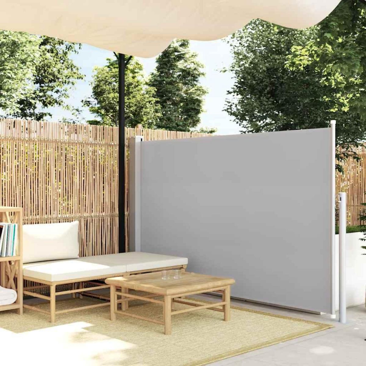 VIDAXL Auvent lateral retractable 140 x 300 cm Gris