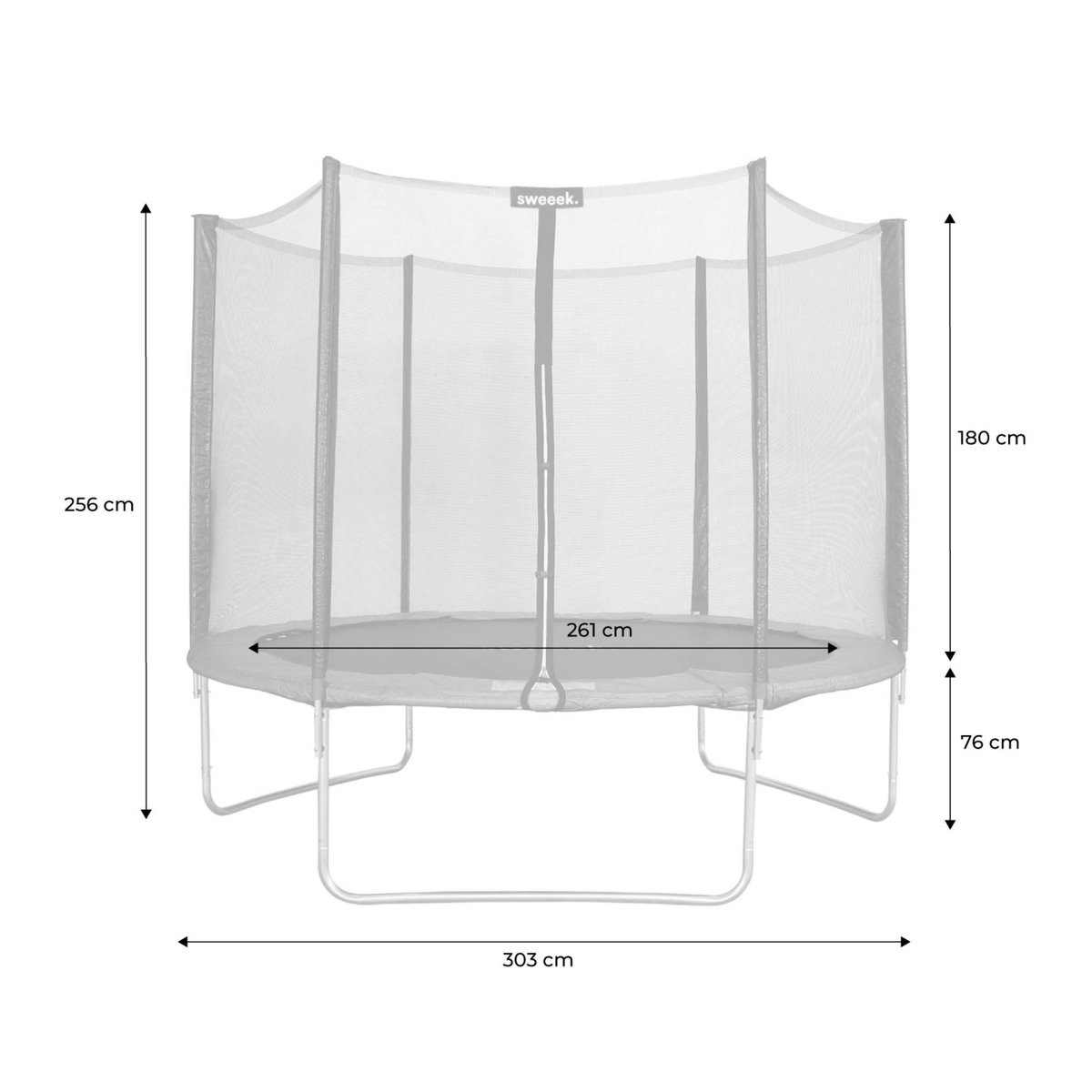 SWEEEK Trampoline rond Ø 305cm avec son filet de protection - Mars - Trampoline de jardin 3m 300 cm | Qualité PRO. | Normes EU.