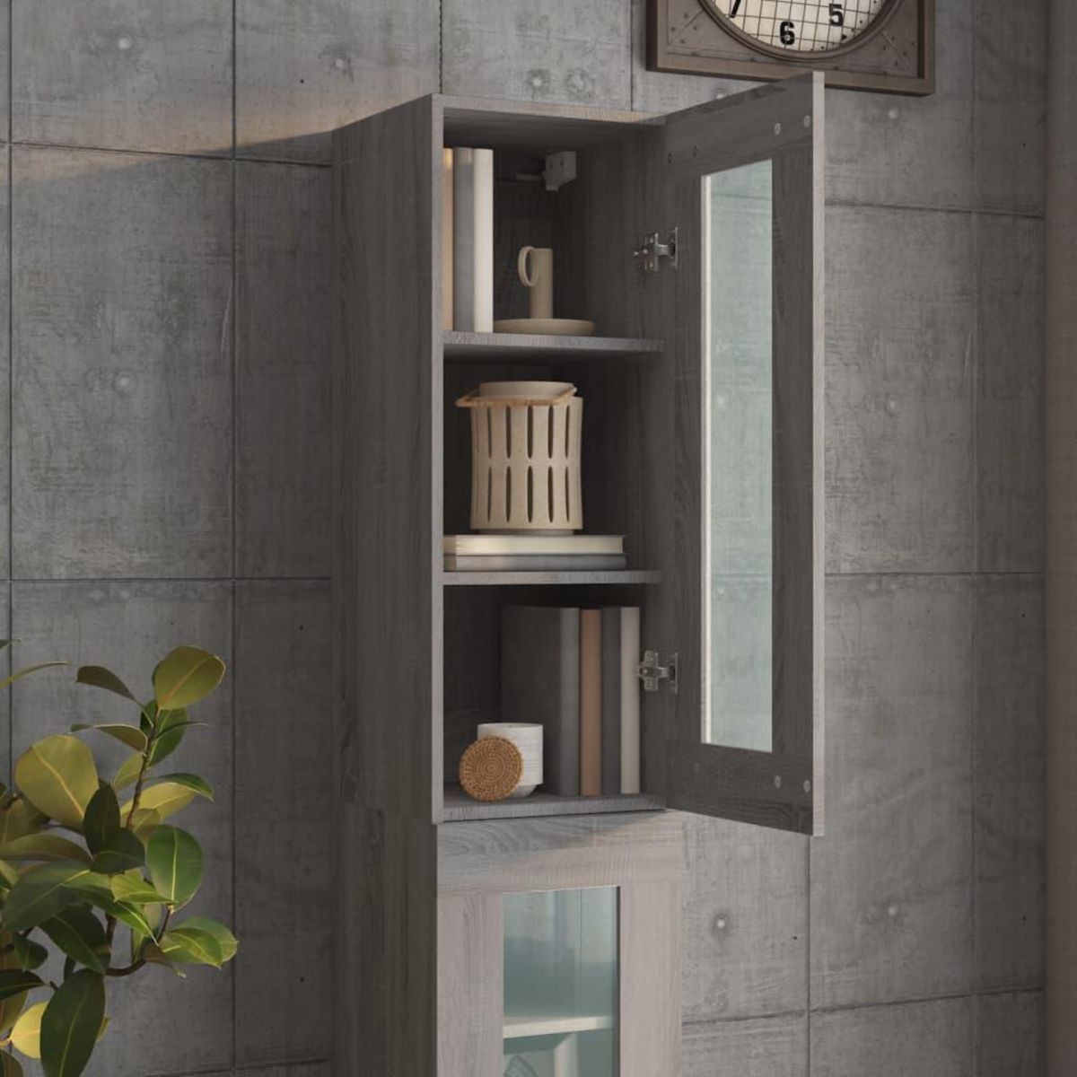 VIDAXL Armoire murale suspendue Sonoma gris 34,5x34x90 cm