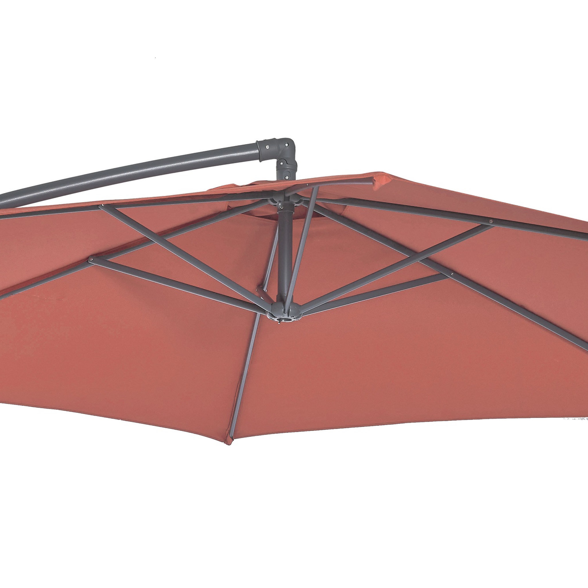 Voir la diapositive 3 : GARDENSTAR Parasol déporté rond D3 x H2.45 m terracotta LEA