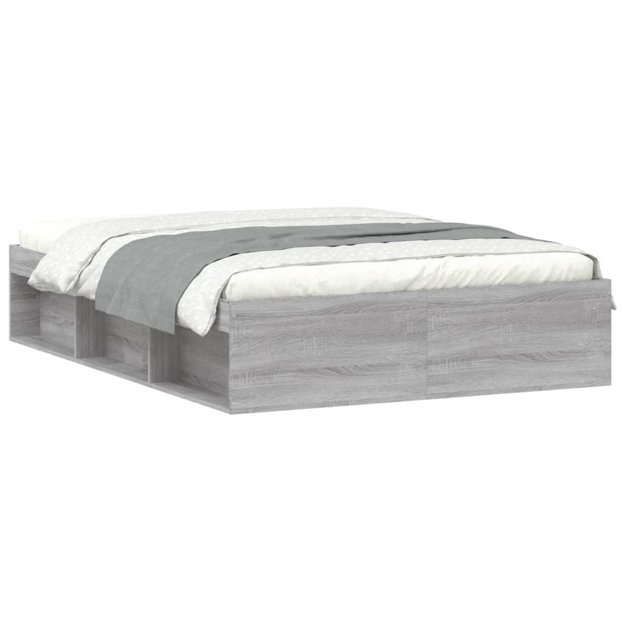 Voir la diapositive 2 : VIDAXL Cadre de lit sans matelas sonoma gris 135x190 cm
