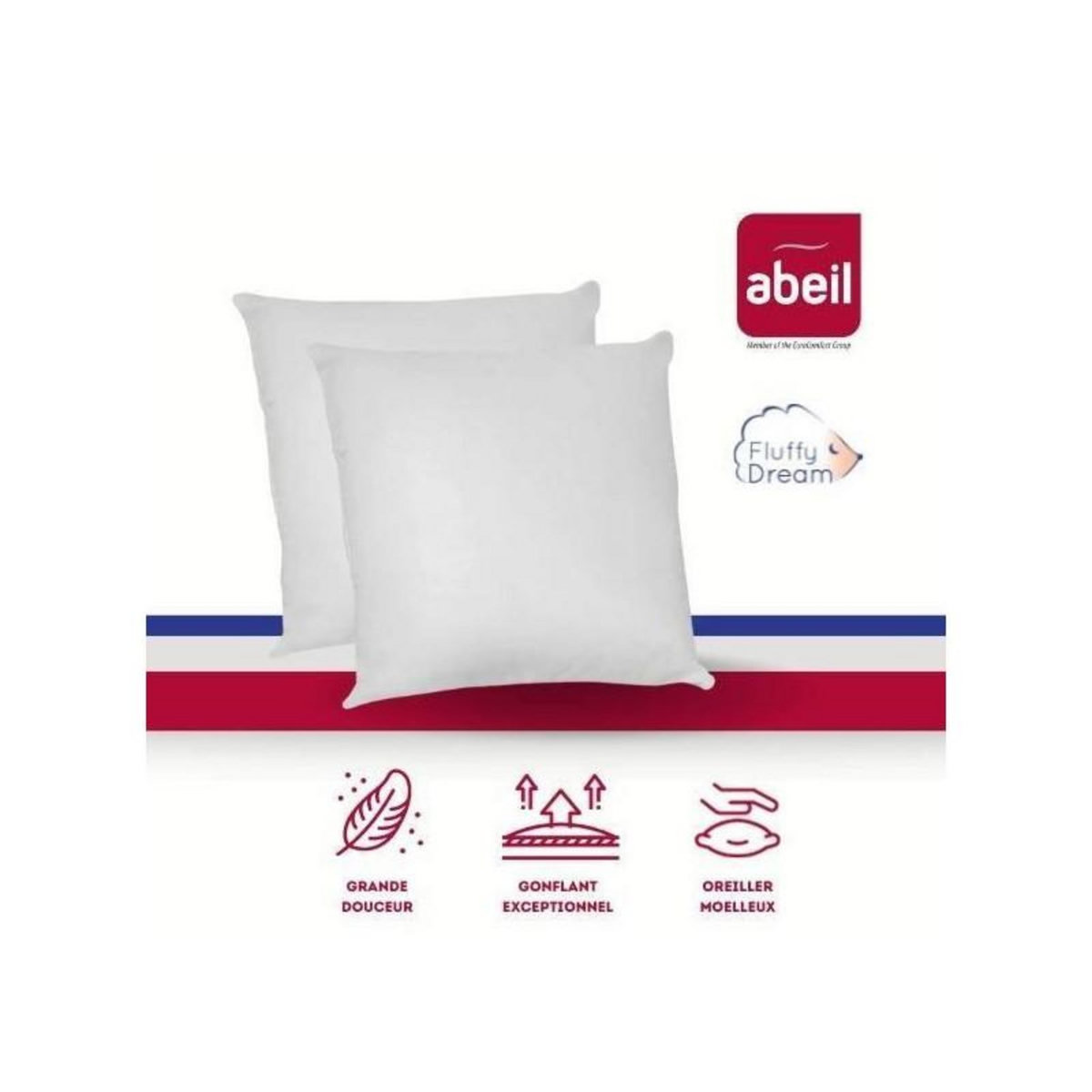 ABEIL ABEIL Lot de 2 Oreillers FluffyDream 60 x 60 cm