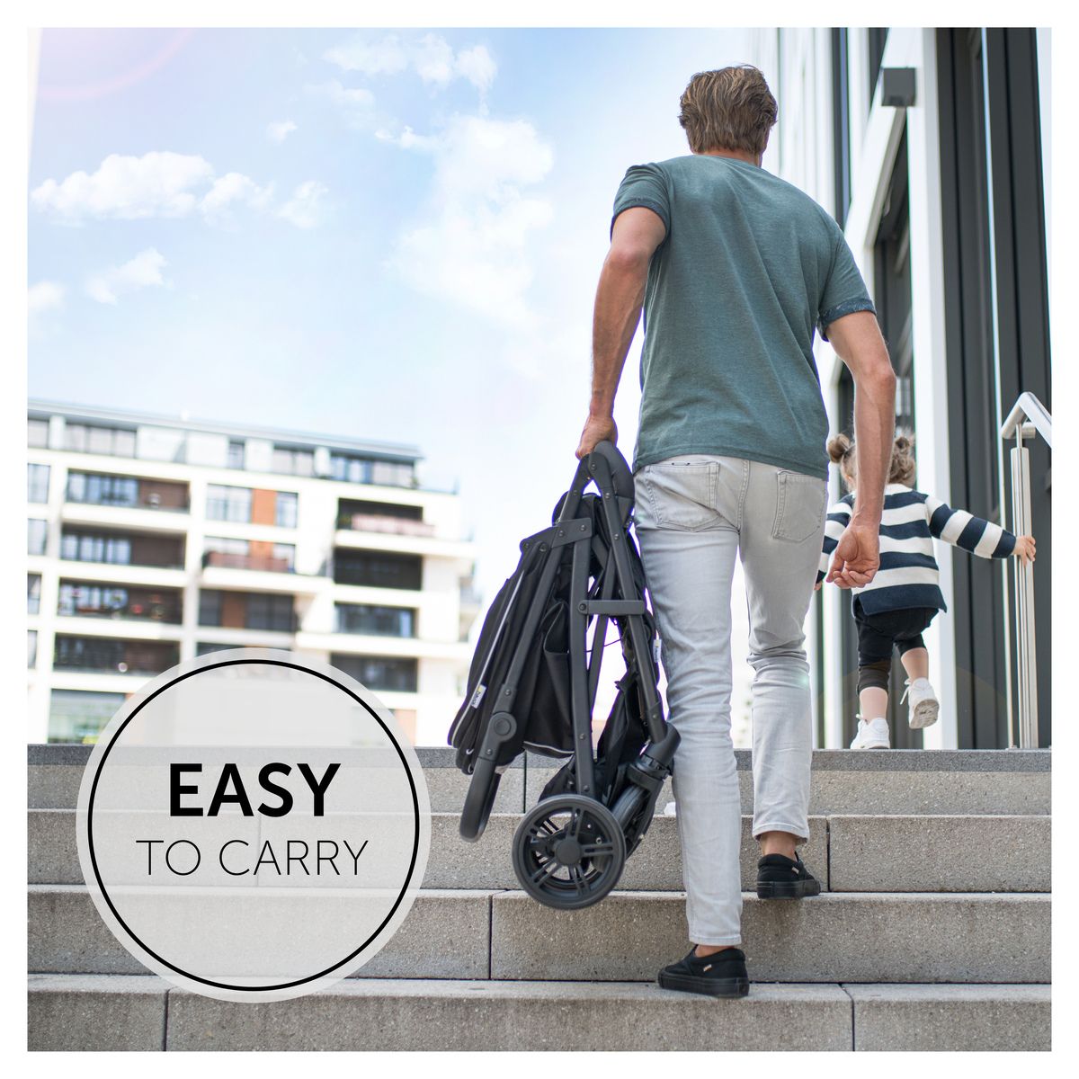 HAUCK Poussette citadine Rapid 4 Grise + Sac à Langer Care Me Charcoal gris