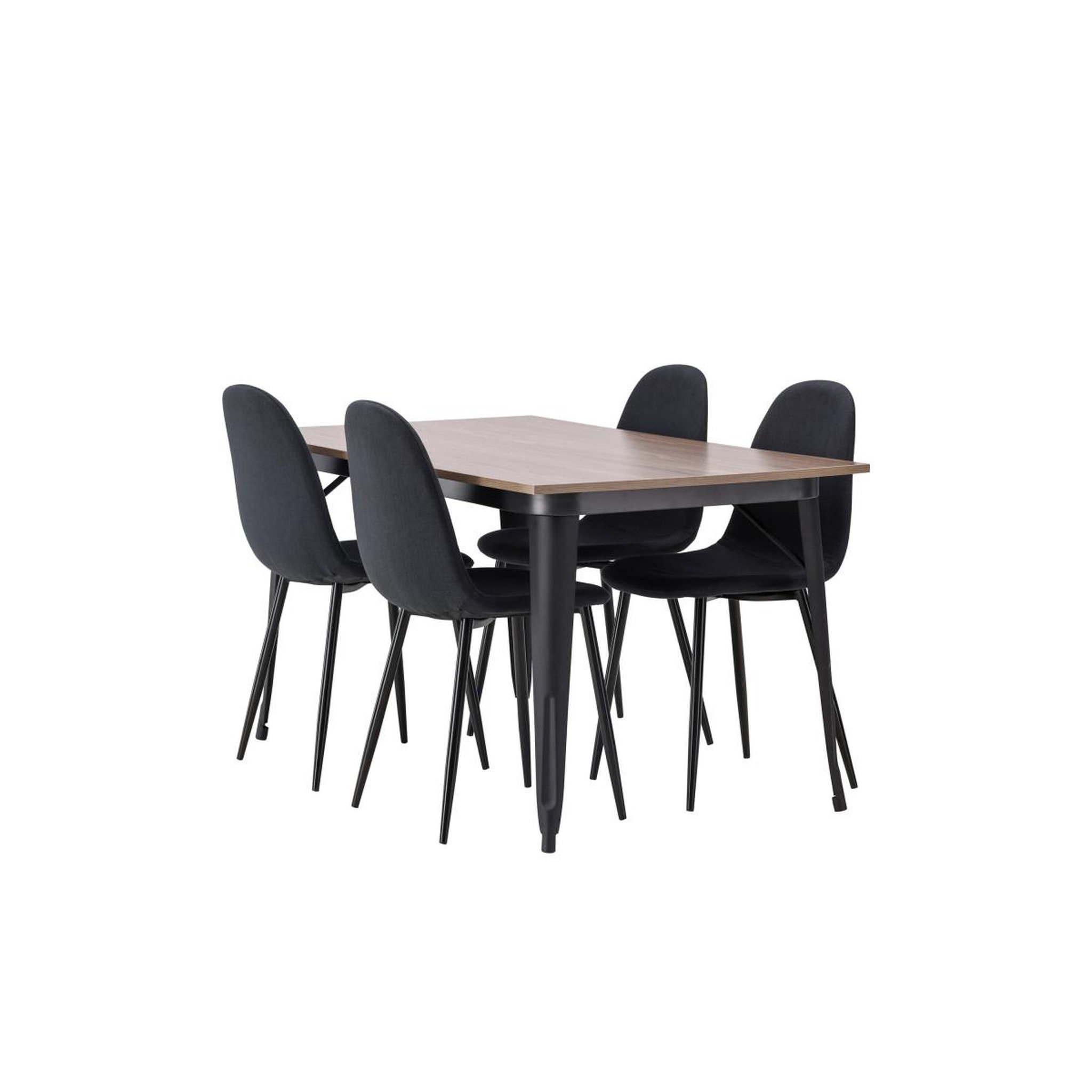 Voir la diapositive 4 : Paris Prix Ensemble table à manger & 4 chaises  tempe & polar  140cm naturel & noir