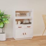 VIDAXL Buffet haut Blanc 67x40x108,5 cm Bois massif de pin