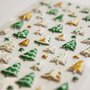 Stickers mousse 3D - Forêt de sapins à paillettes
