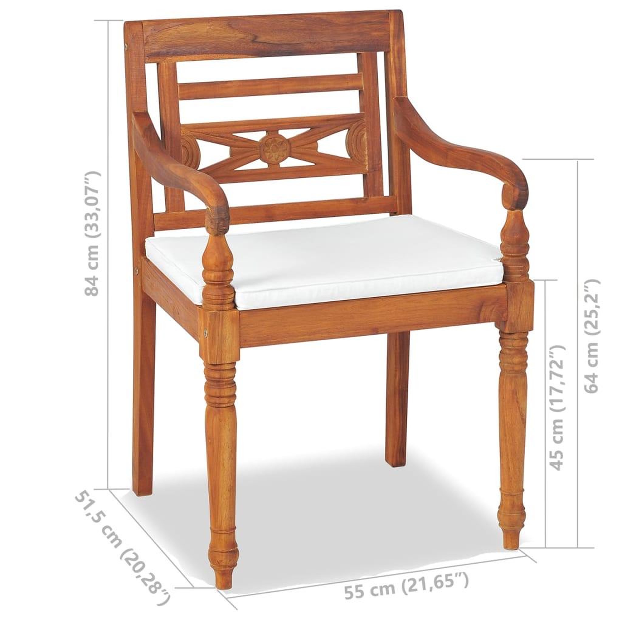 Voir la diapositive 6 : VIDAXL Salon de jardin avec coussins 4 pcs bois de teck solide