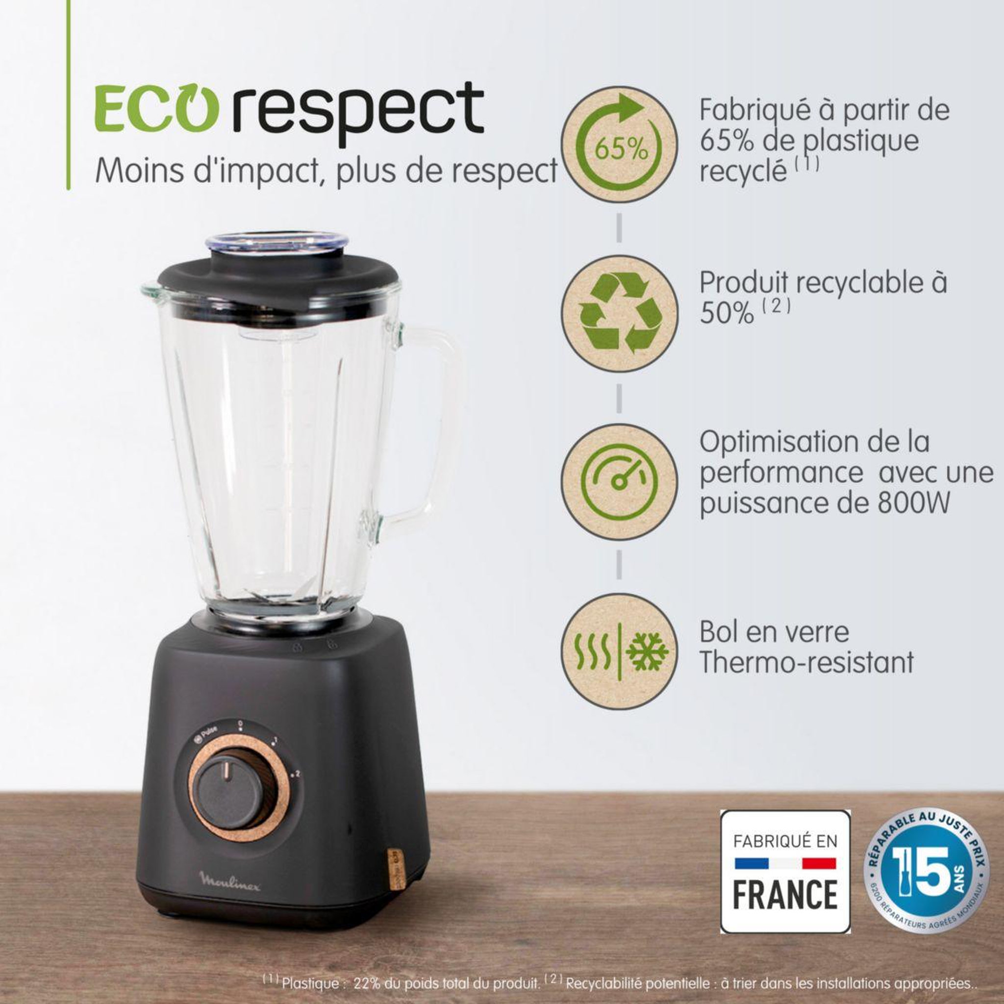 Voir la diapositive 2 : MOULINEX Blender lm46en10 eco respect