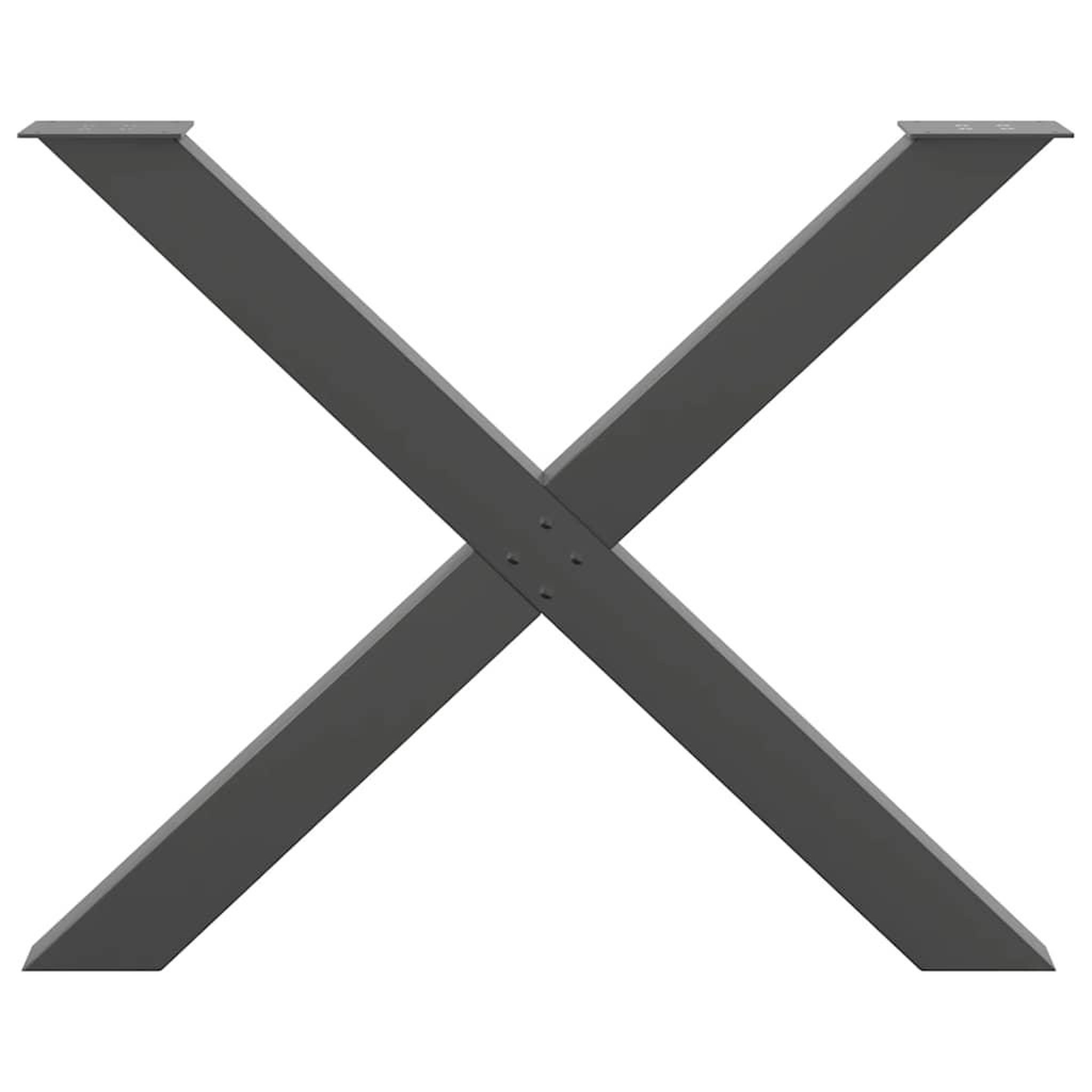 Voir la diapositive 5 : VIDAXL Pieds de table a manger forme de X 2 pcs 90x(72-73) cm acier