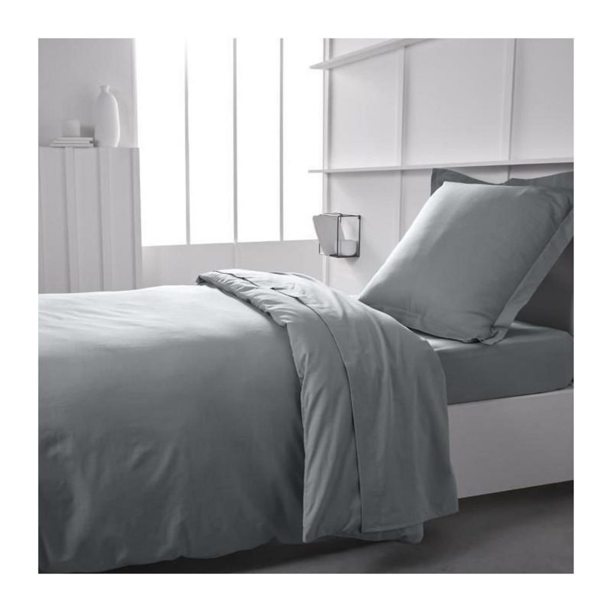Today Housse de couette TODAY Essential - 140 x 200 cm - 1 personne - 100% Coton uni - Acier