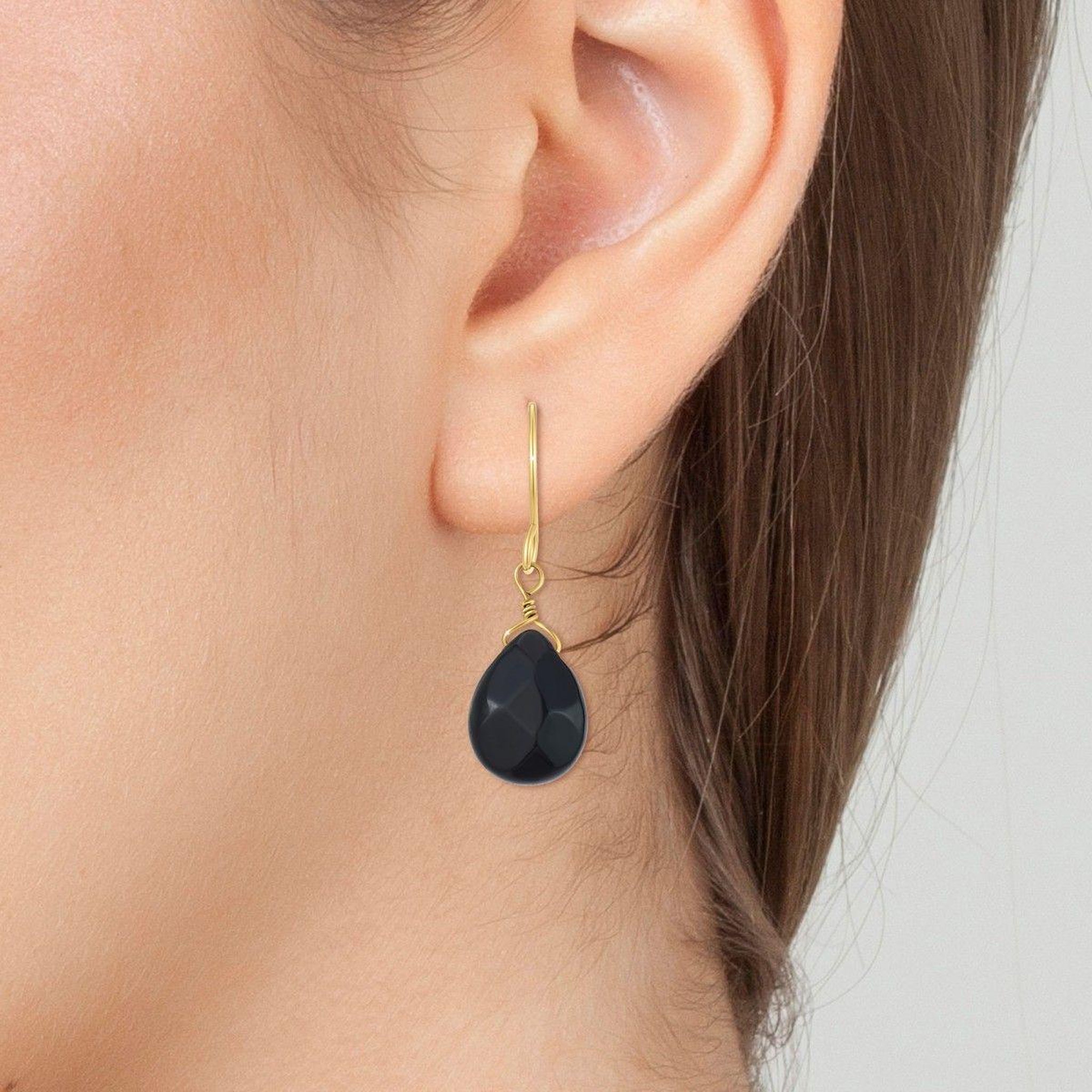 Voir la diapositive 2 : SC BOHEME Boucles d'oreilles SC Bohème ornées de deux obsidiennes