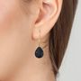 Voir la diapositive 2 : SC BOHEME Boucles d'oreilles SC Bohème ornées de deux obsidiennes