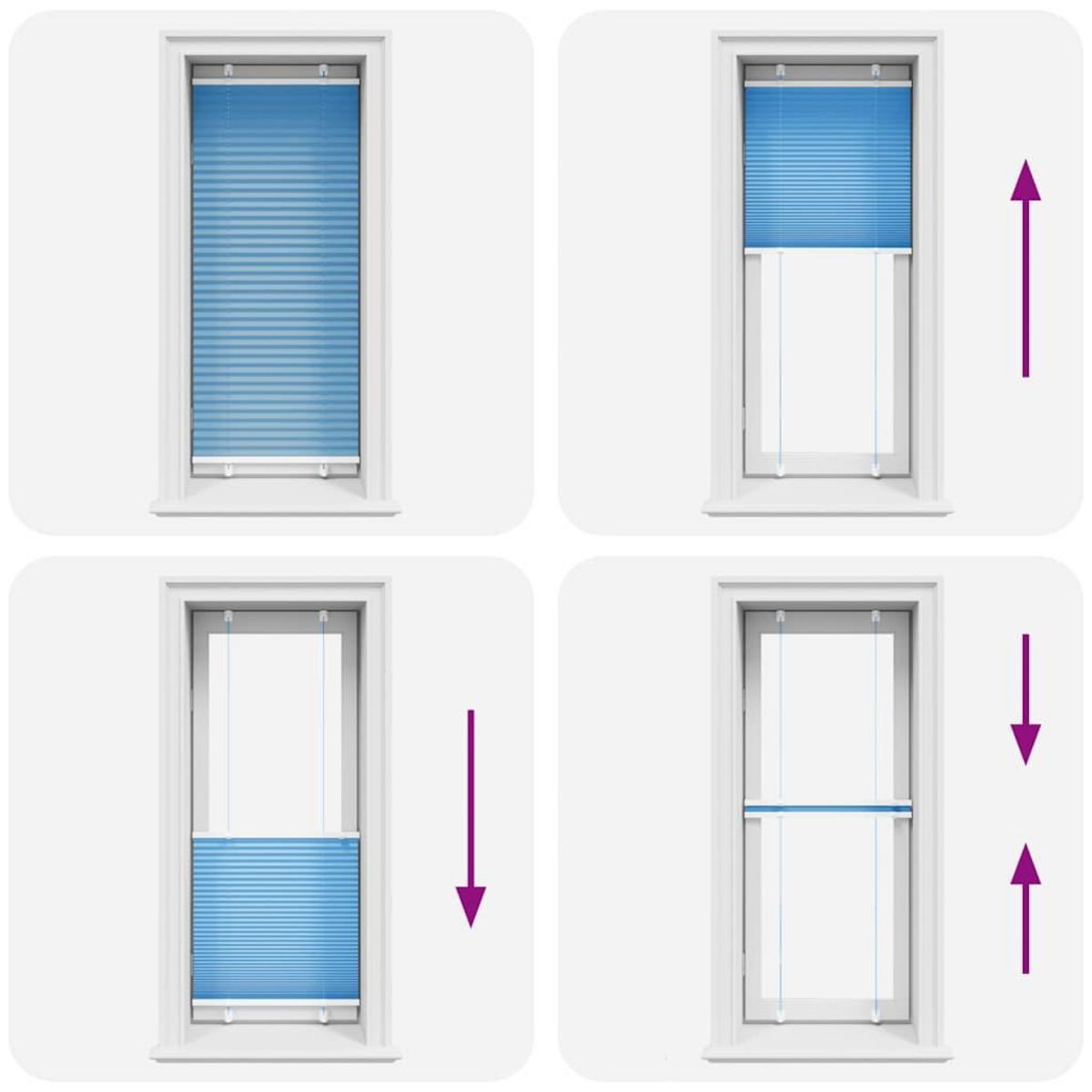 VIDAXL Store plisse bleu 65x150 cm largeur du tissu 64,4 cm polyester