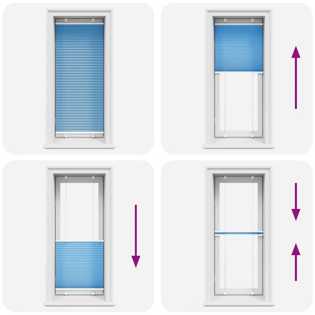 VIDAXL Store plisse bleu 65x150 cm largeur du tissu 64,4 cm polyester