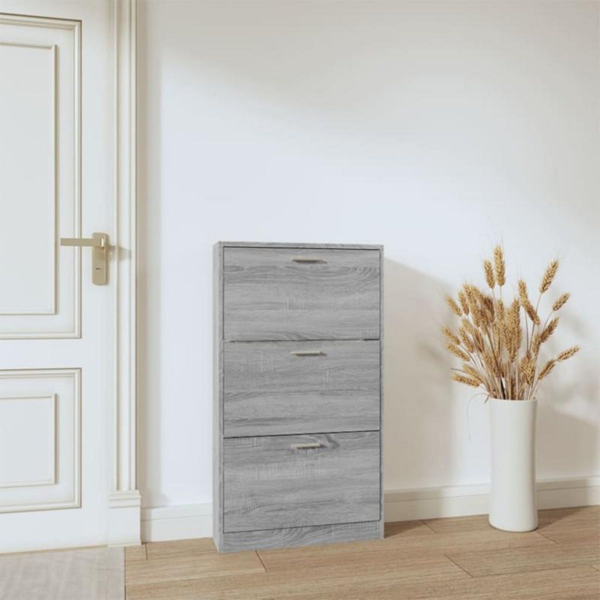VIDAXL Armoire à chaussures Sonoma gris 59x17x108 cm Bois d ingénierie