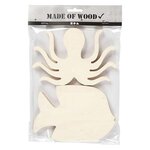 CREATIV COMPANY Pieuvre et poisson en bois à décorer 16 x 11 cm