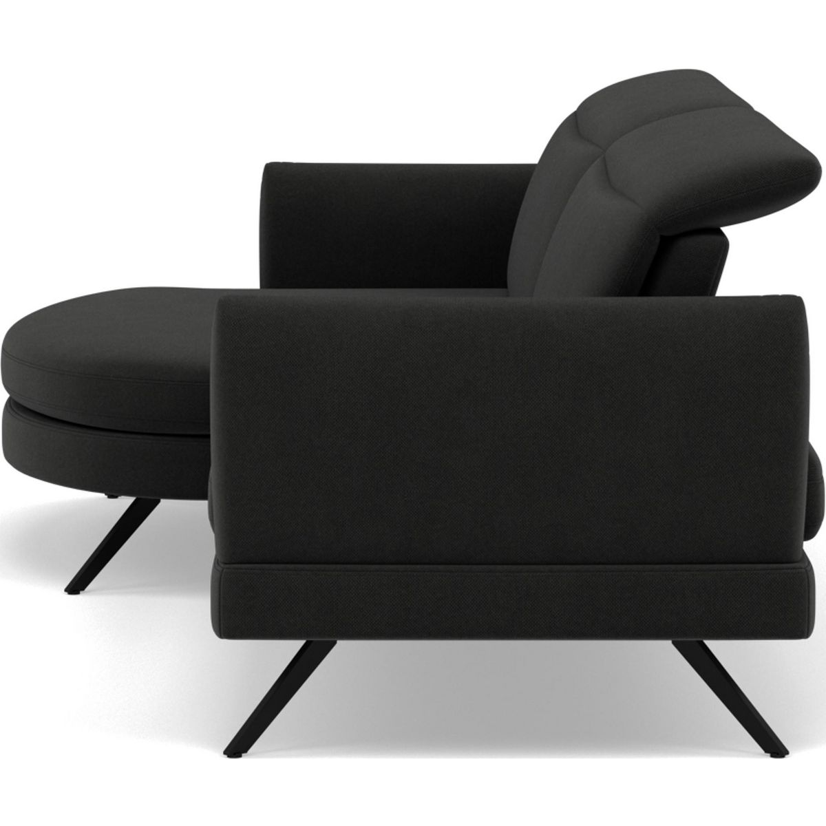 LISA DESIGN Terry - canapé d'angle gauche 4 places avec têtières réglables en tissu texturé