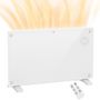 Voir la diapositive 1 : HOMCOM Radiateur à convection 1500W mural autoportant - affichage LED, timer 24h, thermostat, télécommande - verre blanc