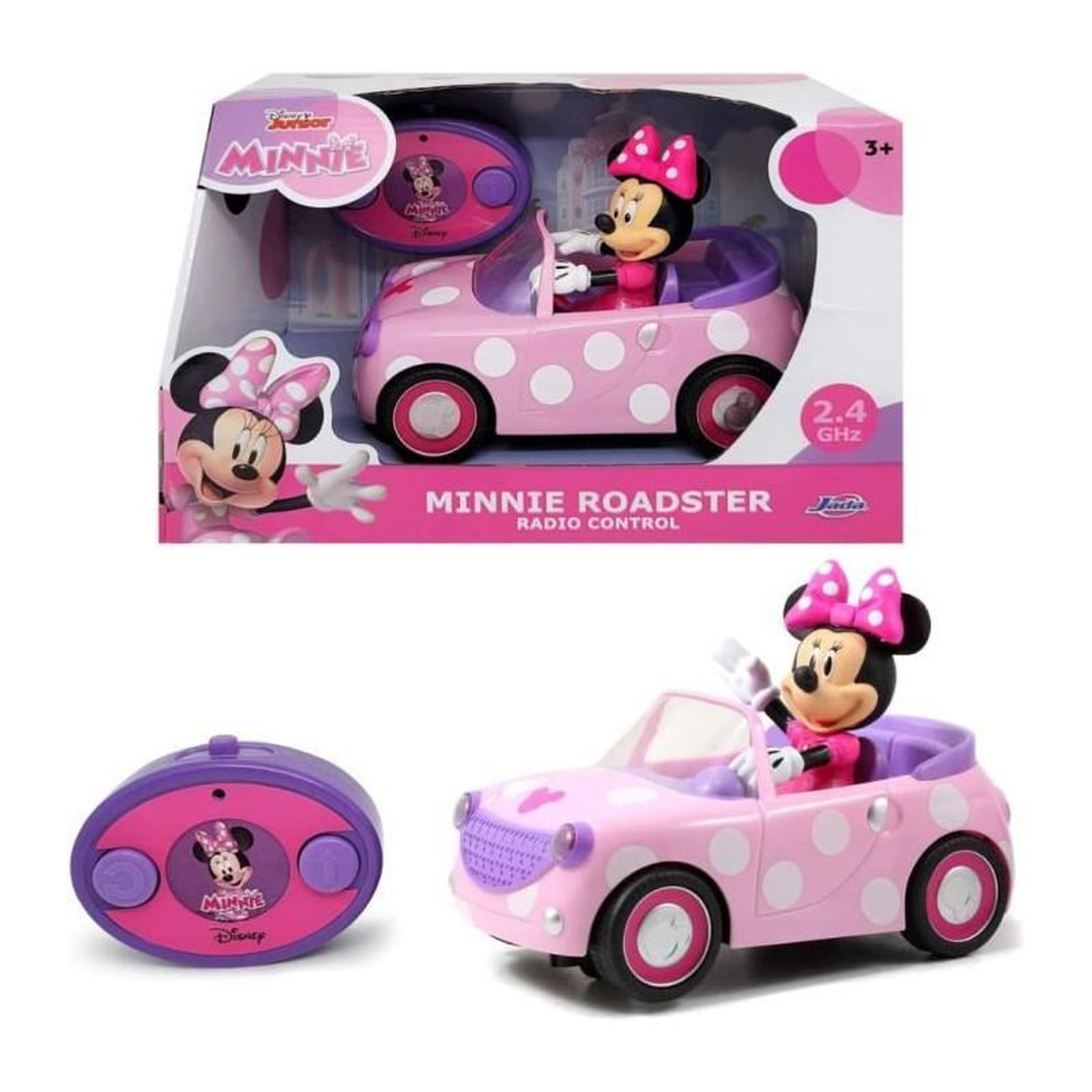 SIMBA.DICKIE.GROUP Cars - Voiture radiocommandée Majorette - Minnie - 1 figurine Minnie incluse - Pile non incluses